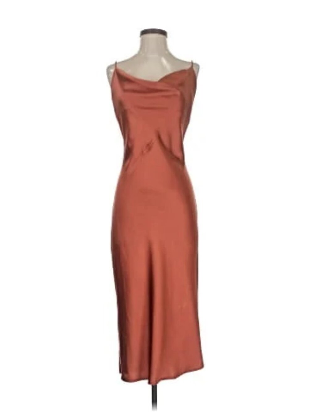 Lulu's Satin Slip Dress - Cowl Neck Dress